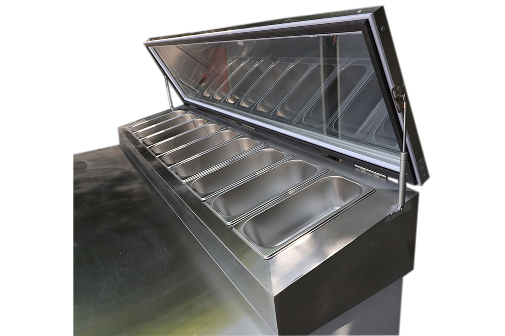Commercial Kitchen Pizza Counter Air-cooled Pizza Preparation Table with Food Tray