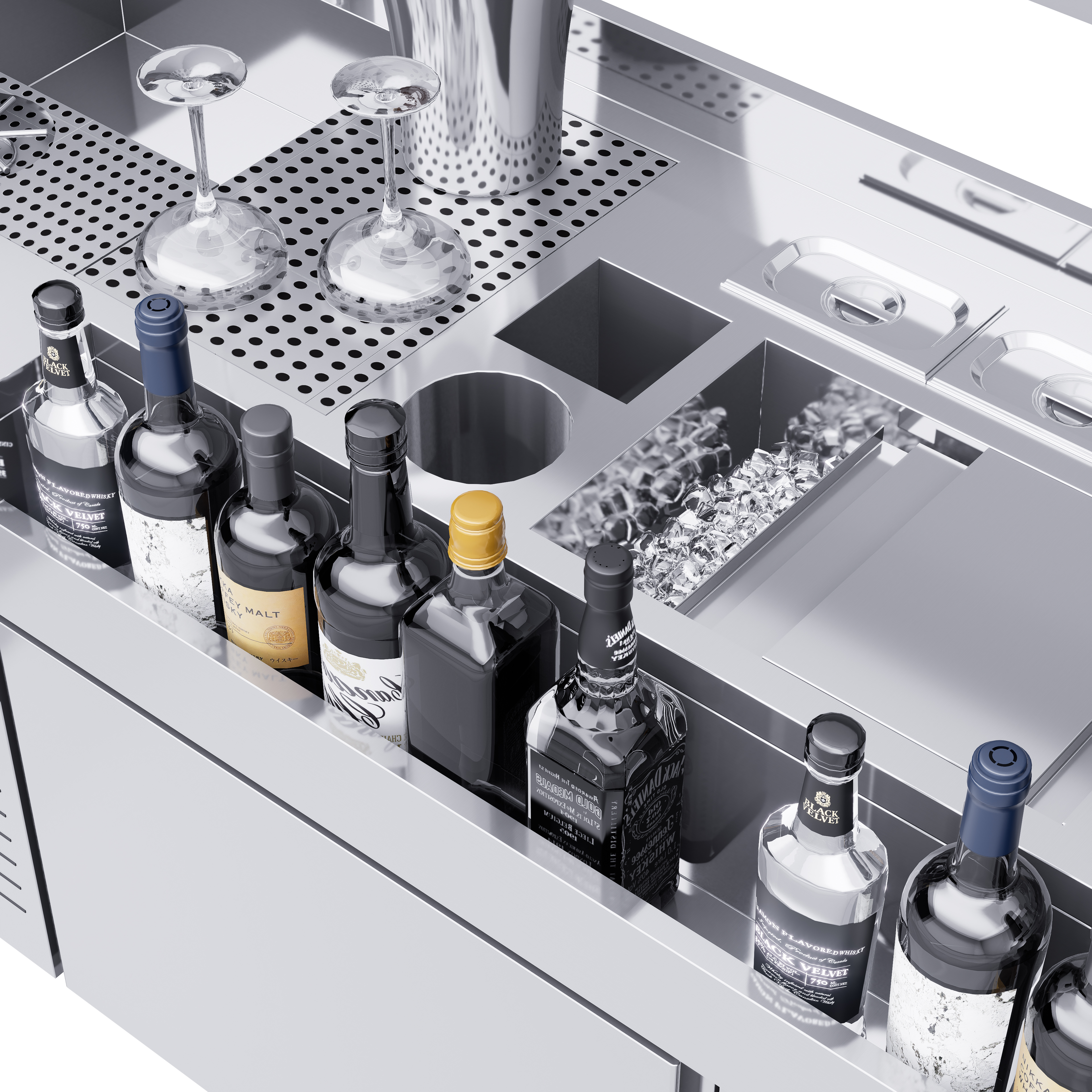 Business circle cocktail bar counter custom round bar counter with refrigerator and freezer.