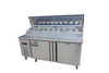 1.5m Stainless Steel Display Refrigerated Pizza Counter Restaurant Kitchen Pizza Preparation Table