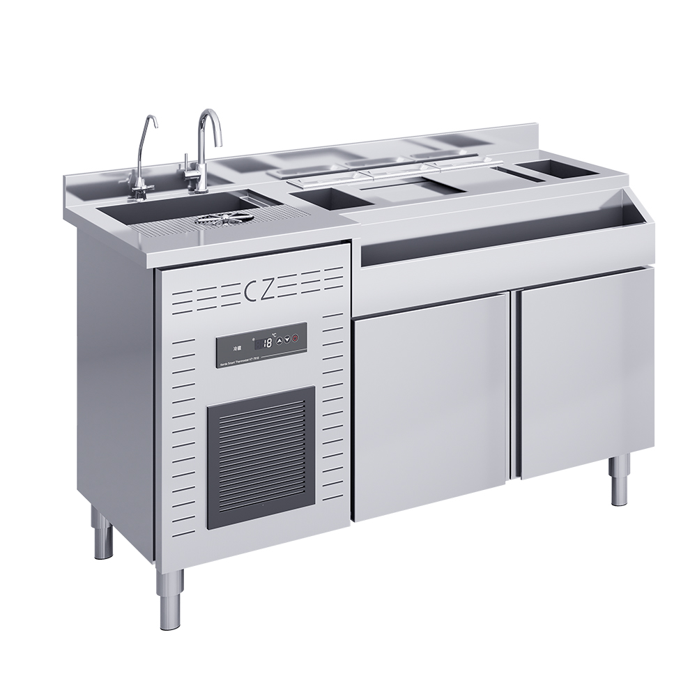 Commercial Silver Stainless Steel 304 Cocktail Table Custom Multifunctional Cocktail Table Bar Preparation Table