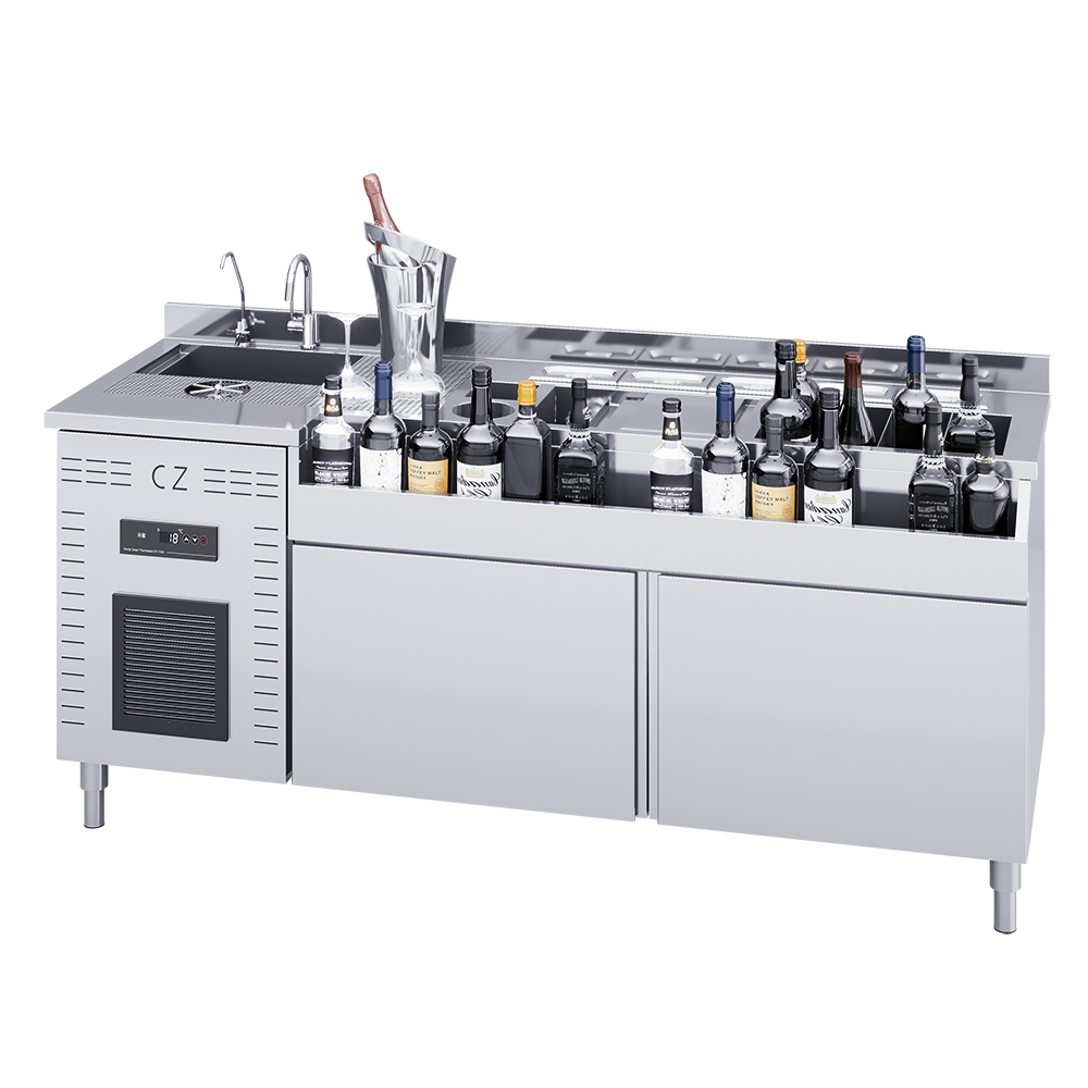 The Most Popular Bar And Shop Equipment for Business, Refrigerator, Bartender Station, Stainless Steel Cocktail Station.