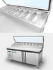 Commercial Kitchen Equipment Stainless Steel Pizza Preparation Table with G/N Container
