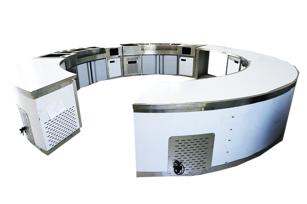 Commercially Customizable Stainless Steel Corner Bar Counter Milk Tea Coffee Dessert Shop Cashier Water Bar Front Desk