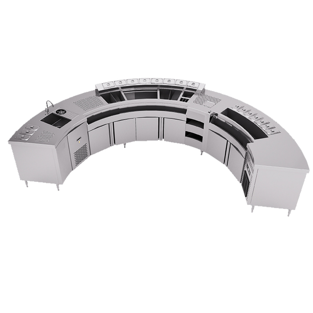 Modern Design Full-function Bar Bartender Station Custom Refrigerated Stainless Steel Cocktail Bar Station
