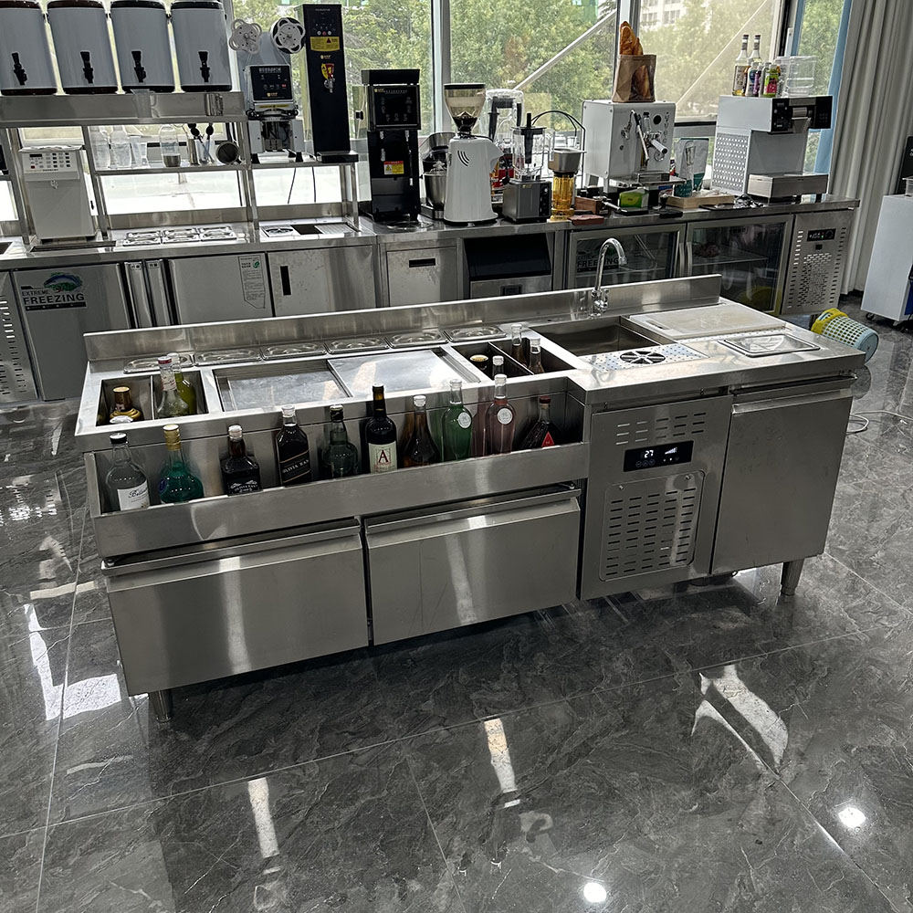 Advanced Professional Cocktail Bar/bartender Service Desk with Stainless Steel Countertops.