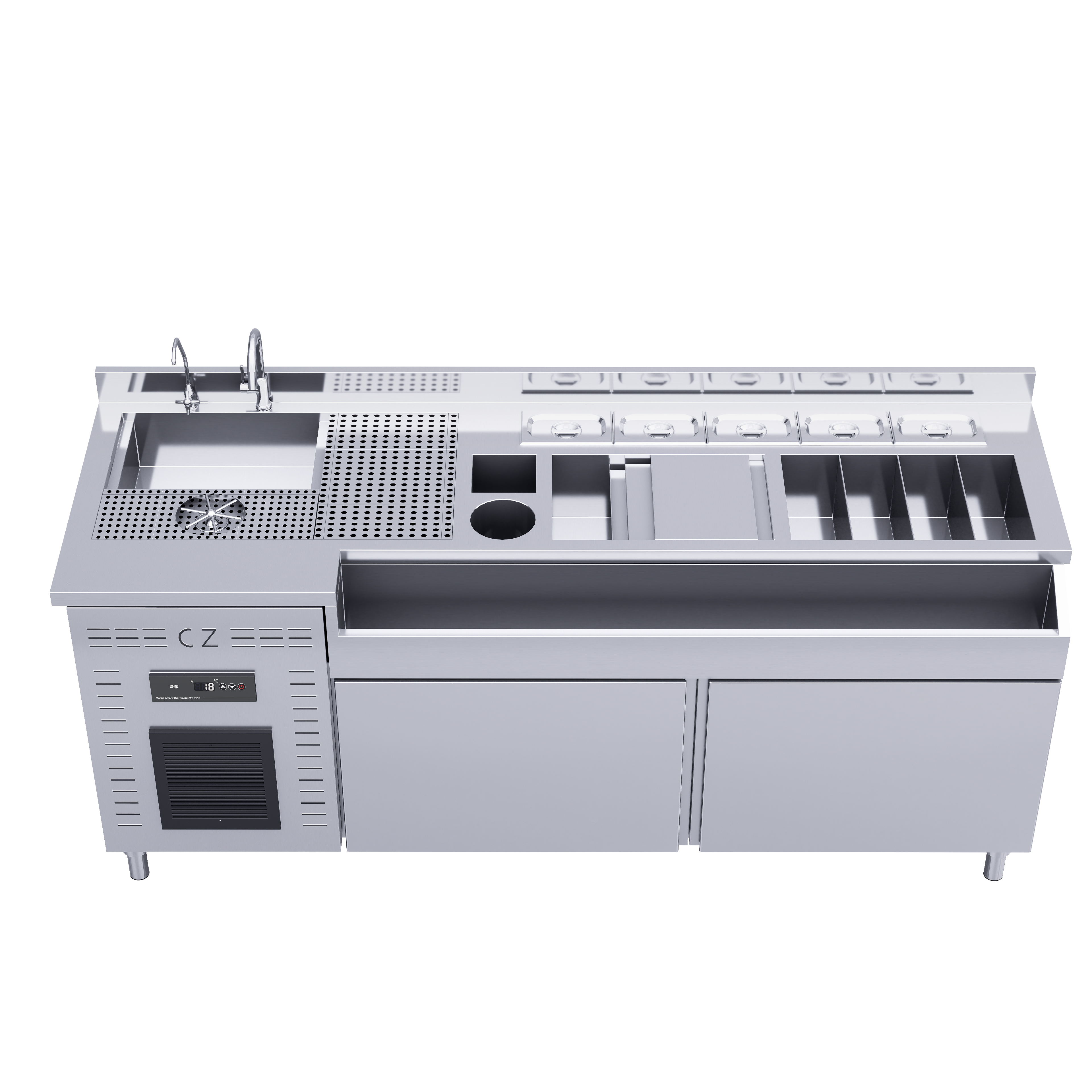 Bestselling one-stop solution for bar and milk tea: complete pearl milk tea equipment set, counter, and split refrigeration system for pearl milk tea