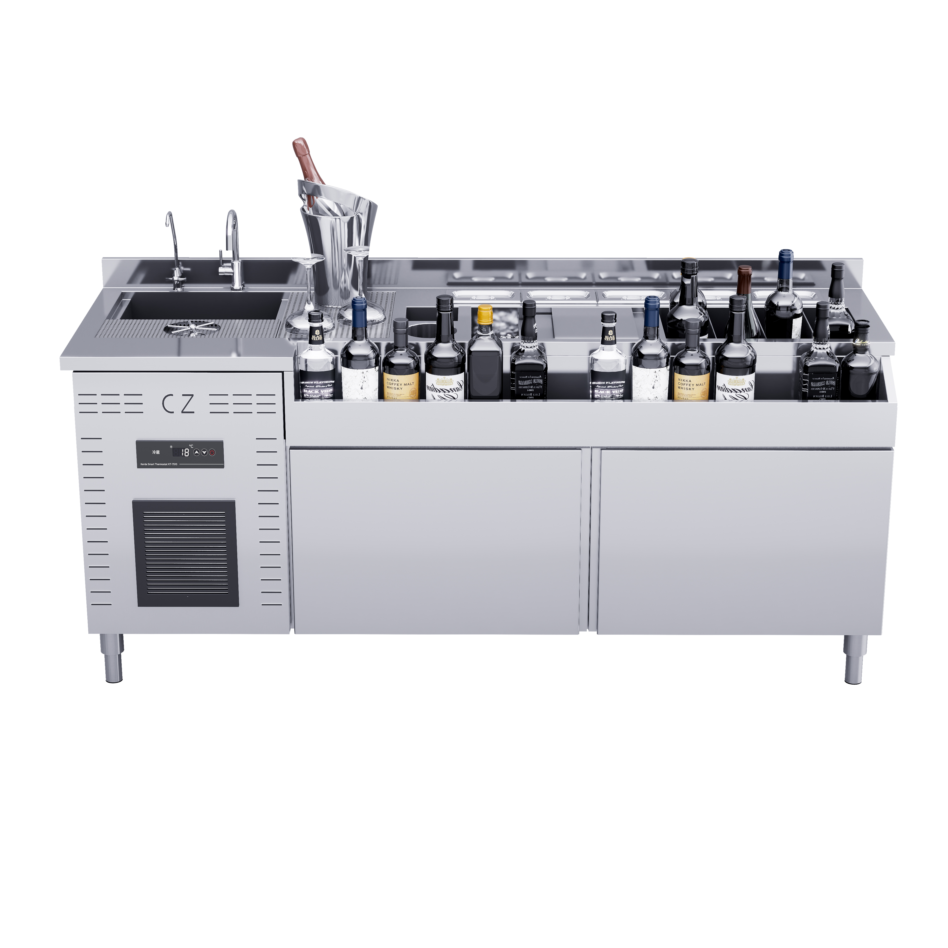 Bestselling one-stop solution for bar and milk tea: complete pearl milk tea equipment set, counter, and split refrigeration system for pearl milk tea