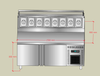 Commercial Kitchen Equipment Stainless Steel Pizza Preparation Table with G/N Container