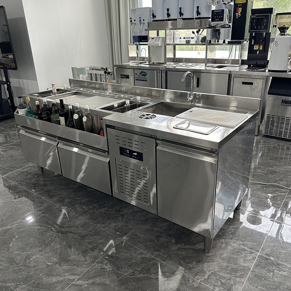 Advanced Professional Cocktail Bar/bartender Service Desk with Stainless Steel Countertops.