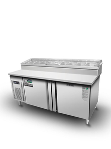 Hot Commercial Refrigerated Salad Preparation Station Table Sandwich Preparation Refrigerator with Air Cooling Mode