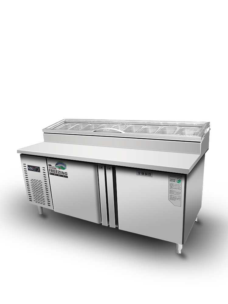 Commercial Stainless Steel Pizza Station Customized Fast Delivery Energy Saving Pizza Preparation Counter Pizza Work Table