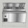Stainless Steel Pizza Prep Table Freezer Commercial Refrigeration Unit with Cooling Deck for Salad and Ingredients