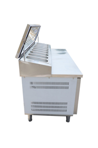 Preparation Station Stainless Steel Refrigerator Sandwich Pizza Preparation Table Freezer Salad bar Counter Refrigerator
