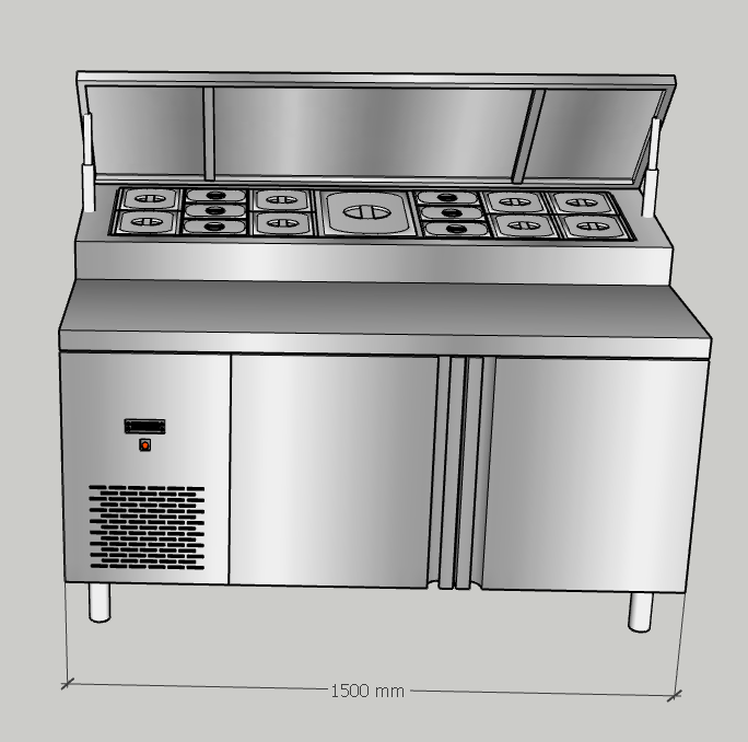 Commercial Stainless Steel Pizza Station Customized Fast Delivery Energy Saving Pizza Preparation Counter Pizza Work Table