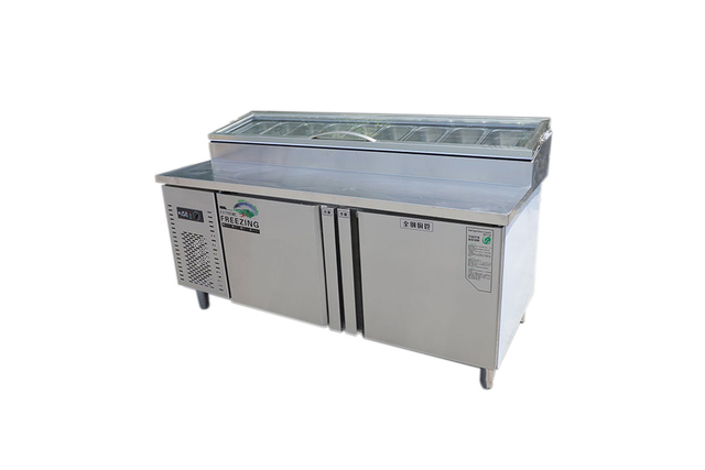 Professional Custom Salad Preparation Table 1.5 Meters Refrigerator Salad Bar Display Salad Table