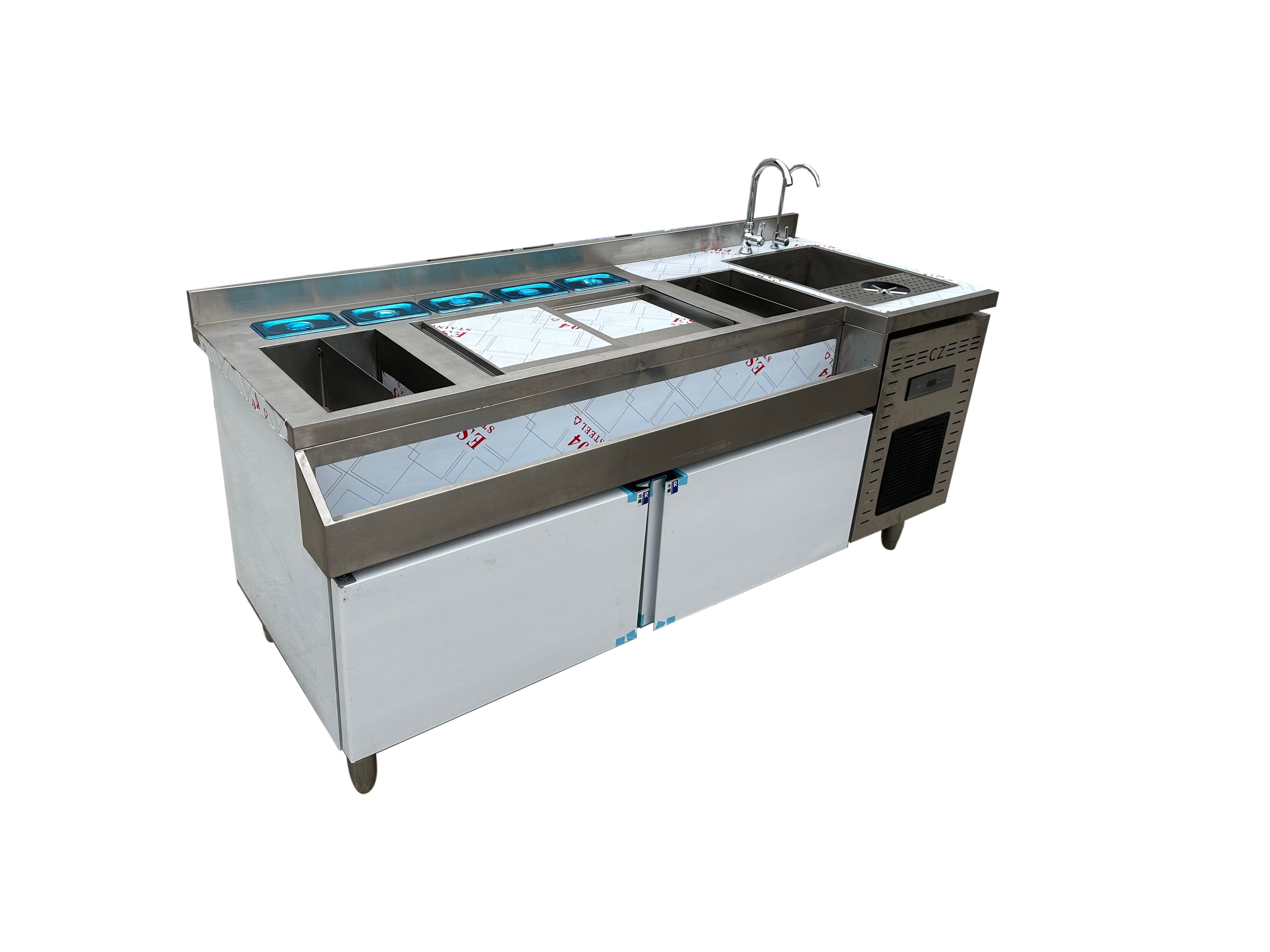 Commercial Bar Equipment SS Workbench Bar Counter Stainless Steel Cocktail Bar Station
