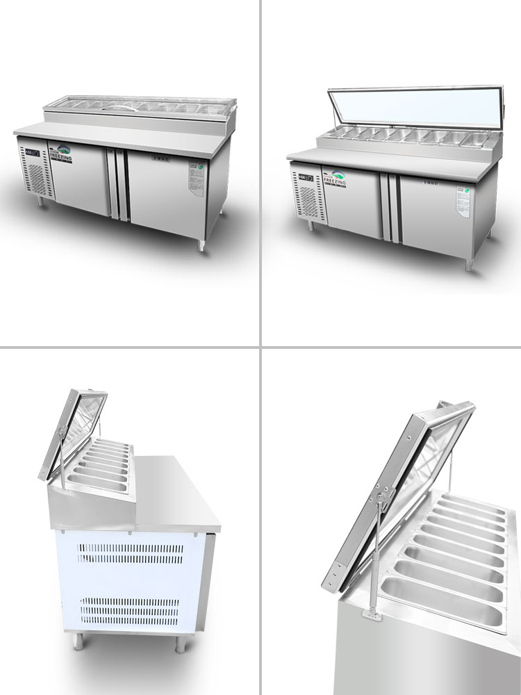 Commercial Sandwich Prep Table Refrigerator Bench Top Pizza Fridge Salad Prep Table Top Chiller Counter Top Pizza Refrigerator