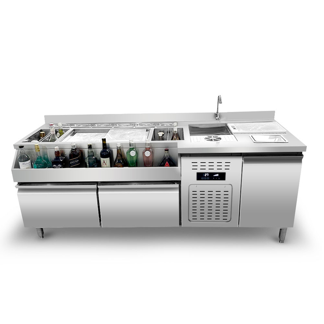 Haozan Commercial Portable Professional Cocktail Station Workbench Professional Bartender Station with Refrigeration Equipment