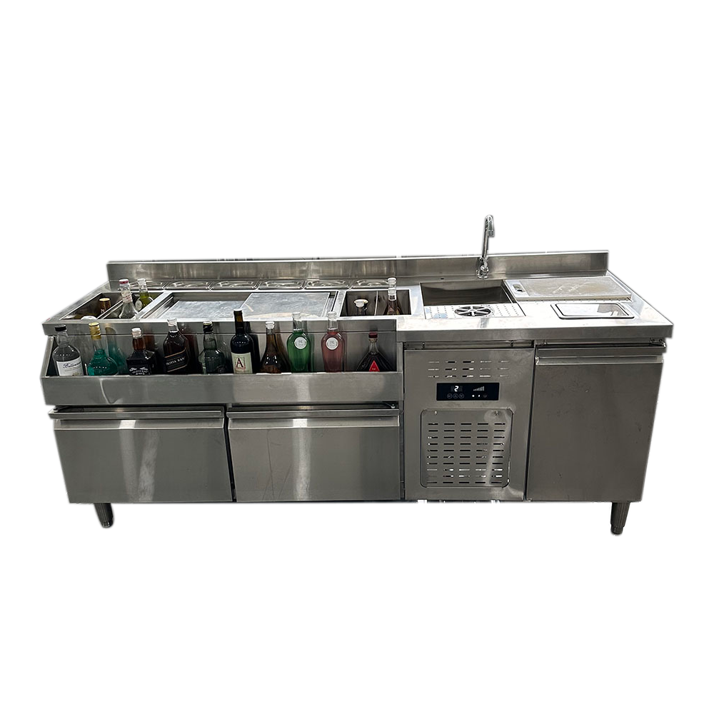 Haozan Stainless Steel Bartender Table bar Tender Table Portable Bartender Machine Cocktail bar Station