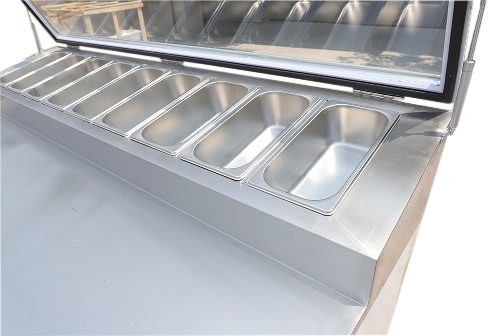 Hot Commercial Refrigerated Salad Preparation Station Table Sandwich Preparation Refrigerator with Air Cooling Mode
