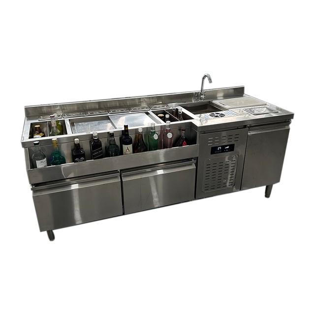 Commercial Bar Equipment SS Workbench Bar Counter Stainless Steel Cocktail Bar Station