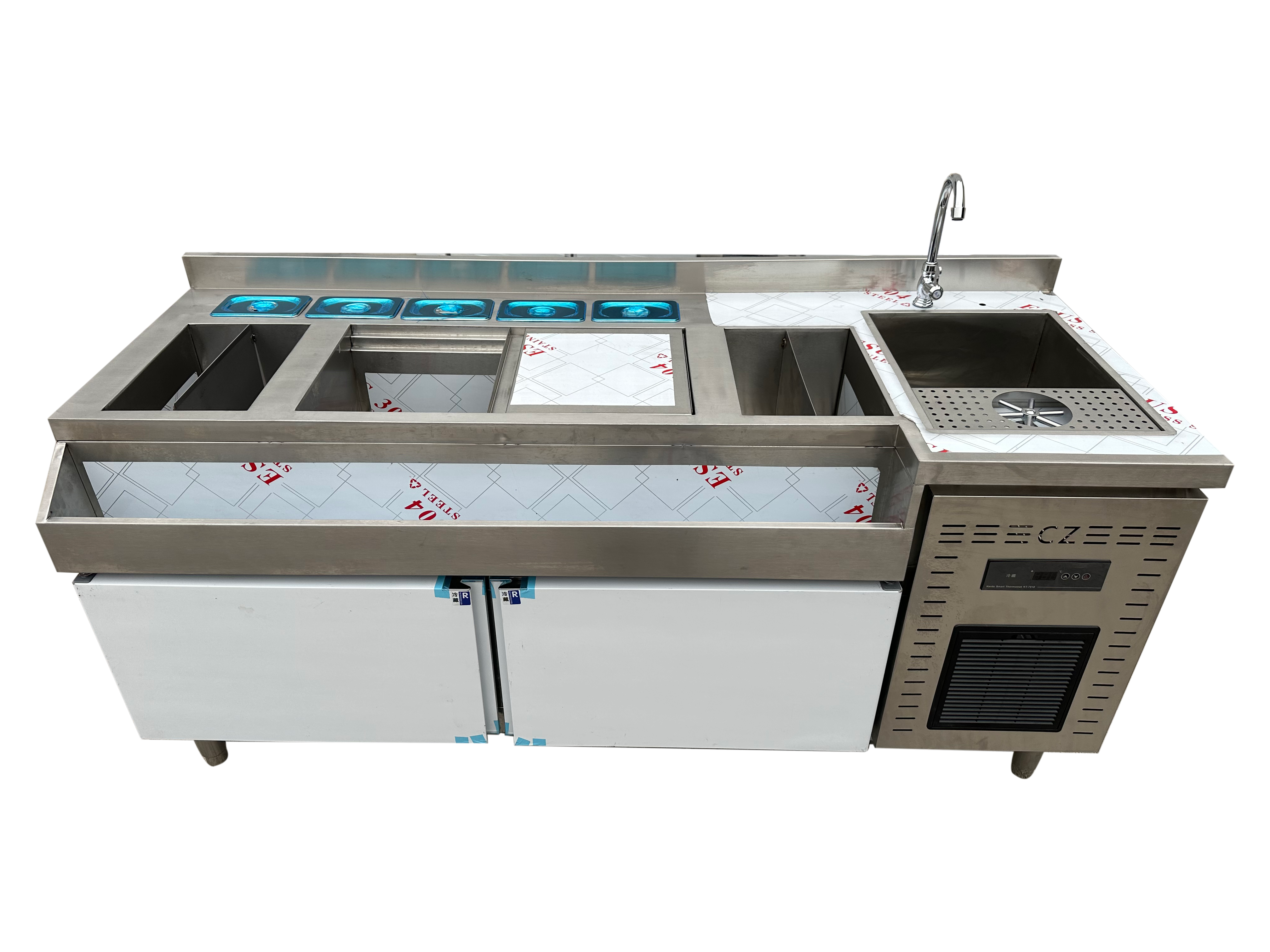 Commercial Bar Equipment SS Workbench Bar Counter Stainless Steel Cocktail Bar Station