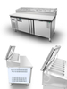 Stainless Steel Refrigeration Equipment Slotted Pizza Spreading Table with Small Seasoning Boxes